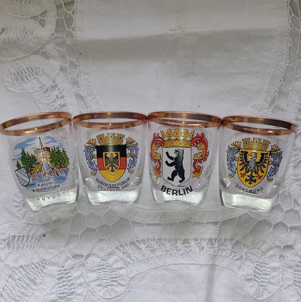 Vintage foreign shot glasses